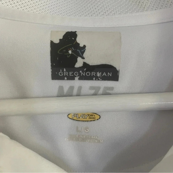 Greg Norman Mens Golf Polo Size Large Striped ML75 Play Dry - Picture 4 of 5